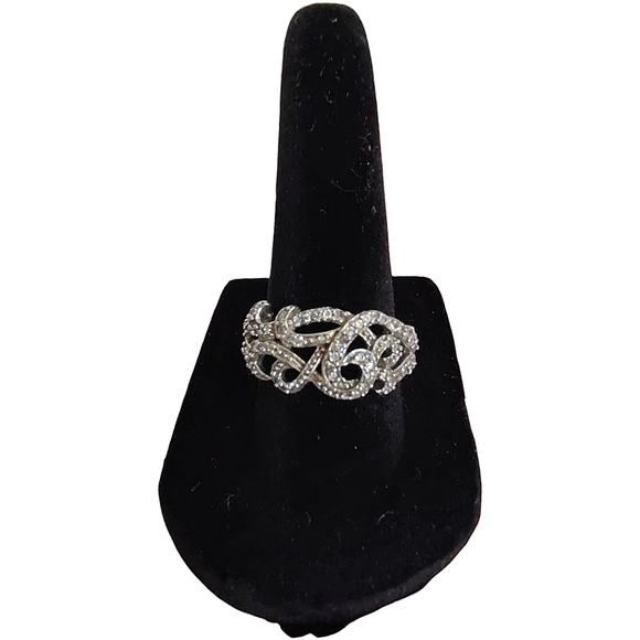 Vintage Sterling Silver 925 Marked Moissanite Filigree Ring Size 8 - Picture 4 of 12